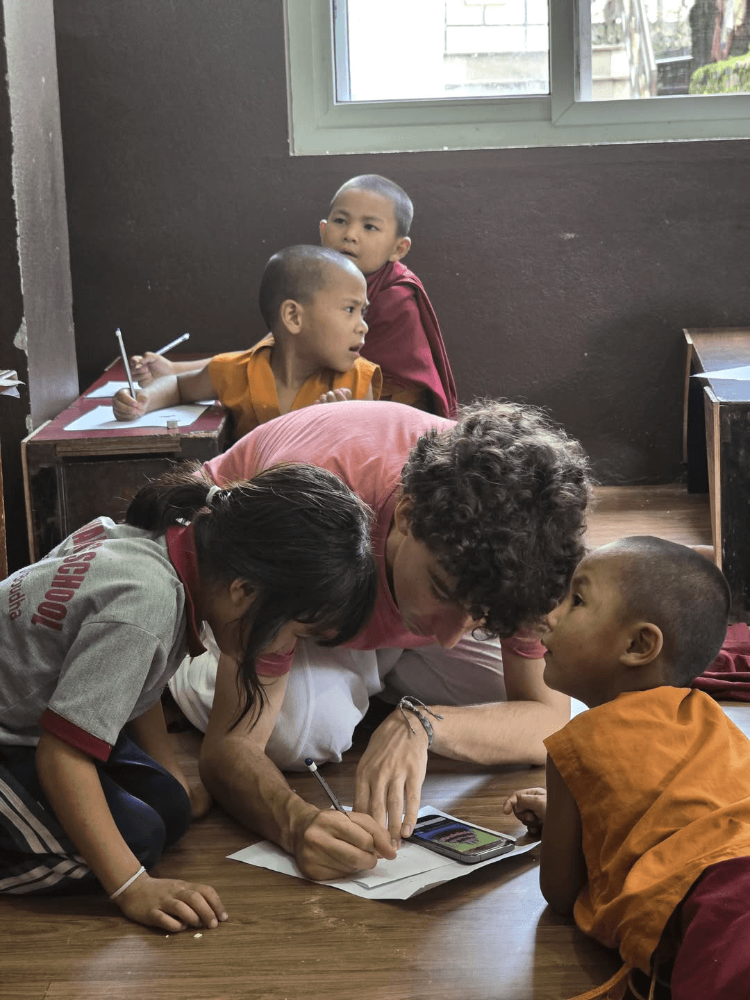 classroom with monks